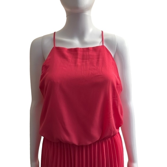Sam Edelman Women's Size 2 Pleated Maxi Sleeveless Pretty Pink Chiffon Dress NEW - Picture 7 of 16